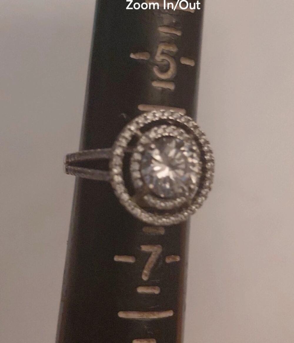 925 sterling silver double halo cubic zirconia ring